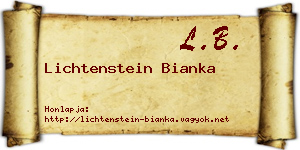 Lichtenstein Bianka névjegykártya